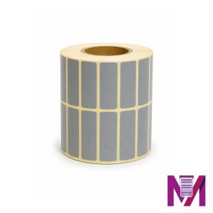 رول لیبل ریبون خور 15×45 کاغذی خاکستری دو ردیفه