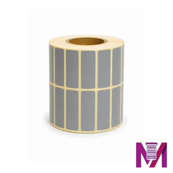 رول لیبل ریبون خور 15×45 کاغذی خاکستری دو ردیفه
