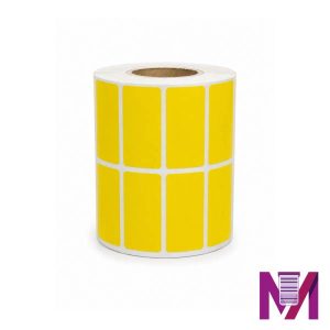 رول لیبل ریبون خور 20×40 کاغذی زرد دو ردیفه