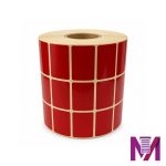 رول لیبل ریبون خور 21×31 کاغذی قرمز سه ردیفه